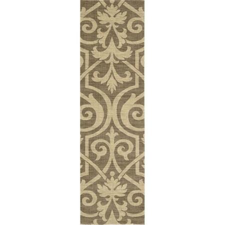 NOURISON Riviera Area Rug Collection Mocha 2 ft 3 in. x 8 ft Runner 99446418531